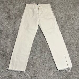 GAP Cheeky Straight White Denim Jeans, Patch Pockets - Womens 28 Regular